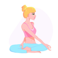 Girl practice yoga lotus pose