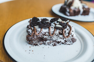 piece of cake with chocolate