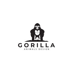 gorilla logo illustration vector icon symbol design