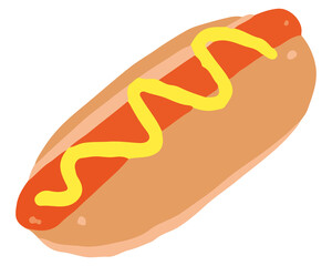 ホットドッグのイラスト　単品　ベクター