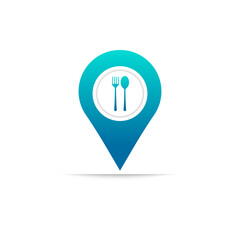 Map Pin Logo / Restaurant Pin Logo Design Element