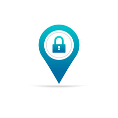 Location Security Lock Icon Logo Design Element.eps 10