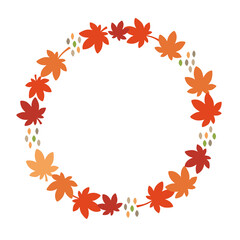 紅葉のイラストフレーム