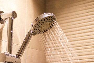 Close up shot of a shower. Indoors - obrazy, fototapety, plakaty