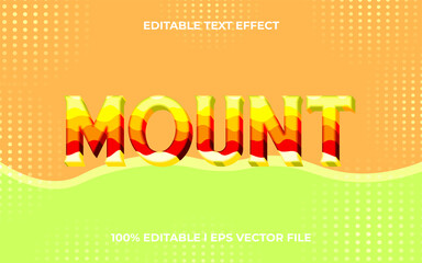 mount 3d text effect with sand beach theme. orange typography template for minilist tittle © Hael.IDN