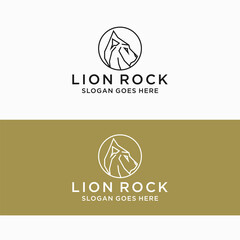 Lion  Head logo design icon template
