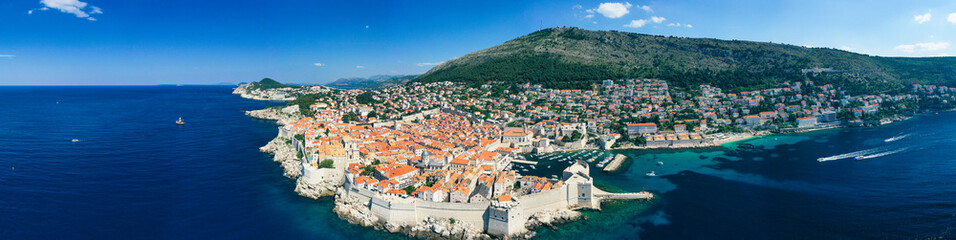 Naklejka na ściany i meble Dubrovnik aerial drone 