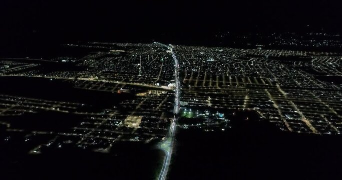Cana&atilde; dos Caraj&aacute;s Par&aacute; Brazil seen from above drone image at night