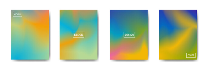 set of abstract background with beautiful gradation color, colorful background for poster flyer banner backdrop.vertical banner.cool fluid background vector illustration