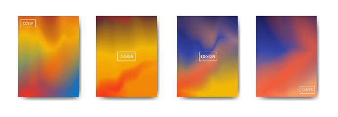 Naklejka premium set of abstract background with beautiful gradation color, colorful background for poster flyer banner backdrop.vertical banner.cool fluid background vector illustration