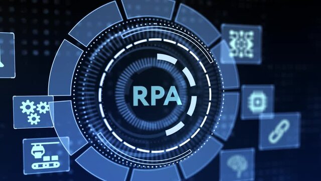 RPA Robotic process automation innovation technology concept. Business, technology, internet and networking concept.