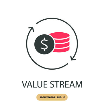 value stream icons  symbol vector elements for infographic web