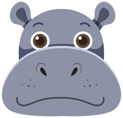 Hippopotamus head in flat style