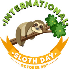 International sloth day banner concept vector © blueringmedia