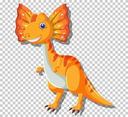 Cute dilophosaurus dinosaur isolated