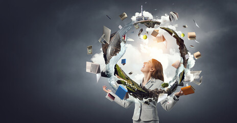 Elegant confident businesswoman as symbol of eco business