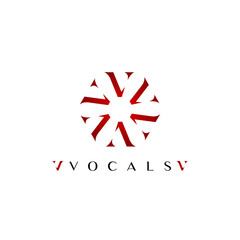 Abstract unique and elegant letter V circle logo design