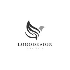 elegant and minimalist eagle logo design  vector template.
