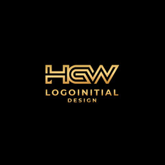H G W elegant logo design in gold color