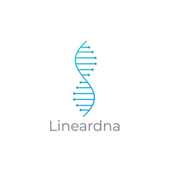 Modern and minimalist DNA logo design template, icon, and symbol