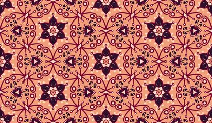 Geometric ethnic oriental pattern traditional Design for background,carpet,wallpaper,clothing,wrapping,Batik,fabric,Vector illustration.embroidery style.