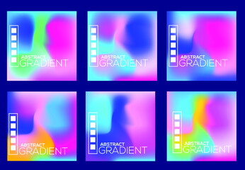 set of abstract colorful gradient banners