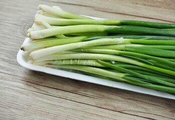 신선한 유기농 채소 파 