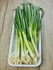 신선한 유기농 채소 파 