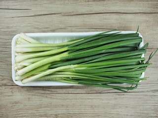 신선한 유기농 채소 파 