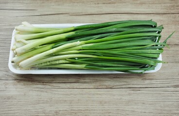 신선한 유기농 채소 파 