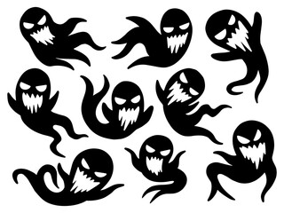 Halloween Ghost Scary Set Illustration