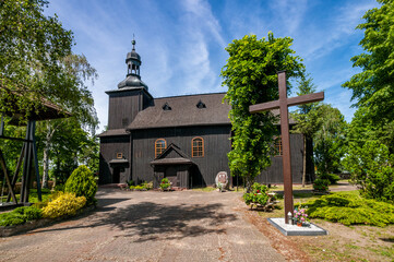 Wooden church Blessed Virgin Mary of the Assumption from 1743 in Czarlejno, Greater Poland...
