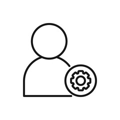 Editable User Setting  line icon. Vector illustration isolated on white background. using for website or mobile app