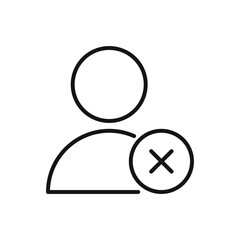 Editable User remove or delete user line icon. Vector illustration isolated on white background. using for website or mobile app
