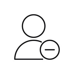 Editable User remove or delete user line icon. Vector illustration isolated on white background. using for website or mobile app
