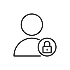 Editable User padlock protection line icon. Vector illustration isolated on white background. using for website or mobile app