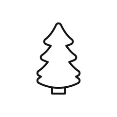 Editable Christmas Tree line icon. Vector illustration isolated on white background. using for website or mobile app