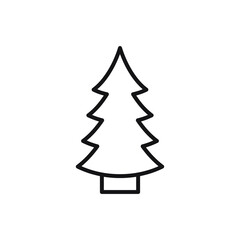 Editable Christmas Tree line icon. Vector illustration isolated on white background. using for website or mobile app