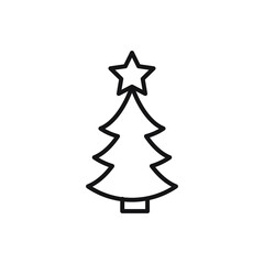 Editable Christmas Tree line icon. Vector illustration isolated on white background. using for website or mobile app