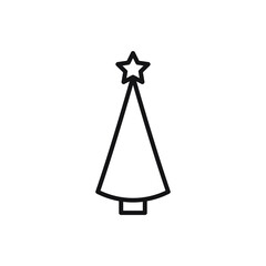 Editable Christmas Tree line icon. Vector illustration isolated on white background. using for website or mobile app