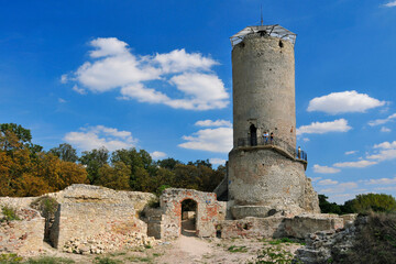 Fototapeta na wymiar Ruins of the Gothic-Renaissance Castle of the Bishops of Cracow built in the years 1326-1347. Ilza, Masovian Voivodeship, Poland.