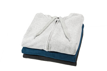Fototapeta na wymiar pile of folded hoodies 
