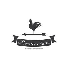 Rooster icon. Cock. Poultry. Farm fresh sign.