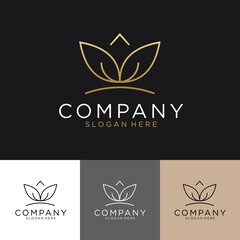 Obraz premium Beauty lotus logo image illustration design nature with people