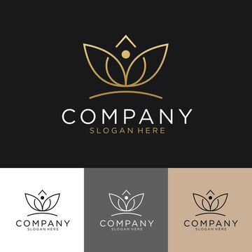 Beauty lotus logo image illustration design nature with people