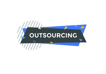 Fototapeta premium outsourcing Colorful web banner. vector illustration. outsourcing label sign template 