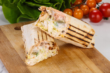 Turkish shawarma with meat and vegetables