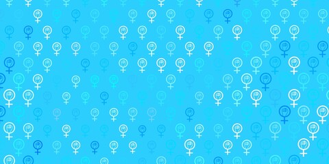 Light Blue, Yellow vector background with woman symbols.