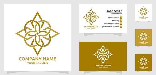 Logo monogram golden square elegant property company