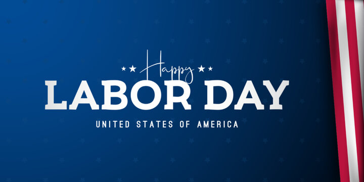 Happy Labor Day banner. Realistic american flag and text. Labor Day Sale promotion, advertising, poster, template, Voucher discount etc.